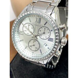 Timex Womens Watch TW2V57600 Quartz Chronograph Silver Dial Stainless St…